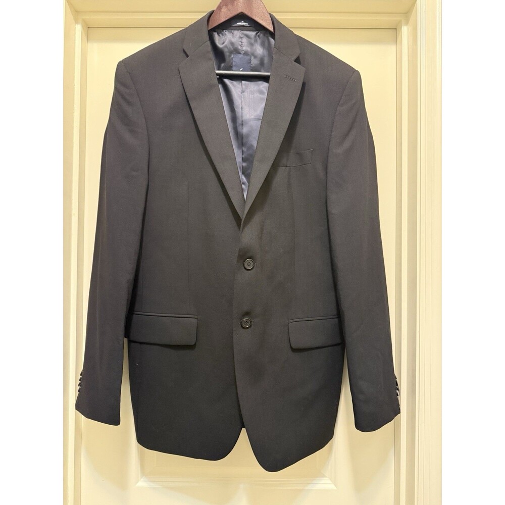 Daniel Hechter Paris Black Wool Jacket Size 42T Notch Lapel